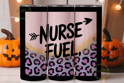 Nurse Fuel Leopard 20oz Tumbler Wrap Sublimation PixelChick 
