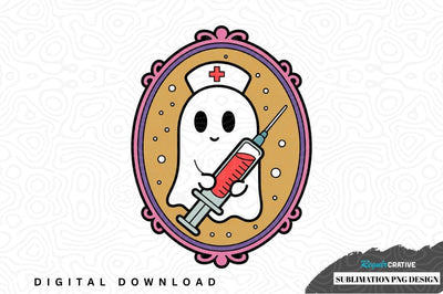 Nurse ghost sublimation png design Sublimation Regulrcrative 