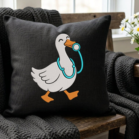 Nurse Goose Embroidery Design – Funny Goose with Stethoscope Nursing Machine Embroidery File Embroidery/Applique DESIGNS PatternFeed8 