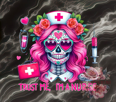 Nurse Graphic, Skeleton Art, PNG Download, Sublimation Design, Halloween Nurse, Medical Humor, Nurse Gifts, Spooky Decor Sublimation Li Zamperini 