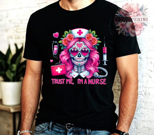 Nurse Graphic, Skeleton Art, PNG Download, Sublimation Design, Halloween Nurse, Medical Humor, Nurse Gifts, Spooky Decor Sublimation Li Zamperini 