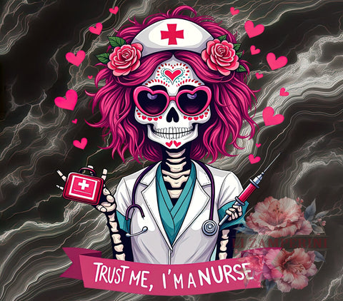 Nurse Graphic, Skeleton Art, PNG Download, Sublimation Design, Halloween Nurse, Medical Humor, Nurse Gifts, Spooky Decor Sublimation Li Zamperini 
