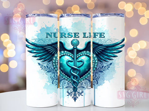 Nurse Healthcare 20oz Tumbler Wrap, Healthcare Gifts, 20oz Tumbler, Sublimation Wrap, Medical Profession, RN Gift, Nursing Decor Sublimation SvggirlplusArt 