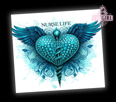 Nurse Healthcare 20oz Tumbler Wrap, Healthcare Gifts, 20oz Tumbler, Sublimation Wrap, Medical Profession, RN Gift, Nursing Decor Sublimation SvggirlplusArt 