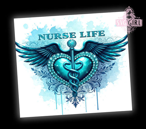 Nurse Healthcare 20oz Tumbler Wrap, Healthcare Gifts, 20oz Tumbler, Sublimation Wrap, Medical Profession, RN Gift, Nursing Decor Sublimation SvggirlplusArt 