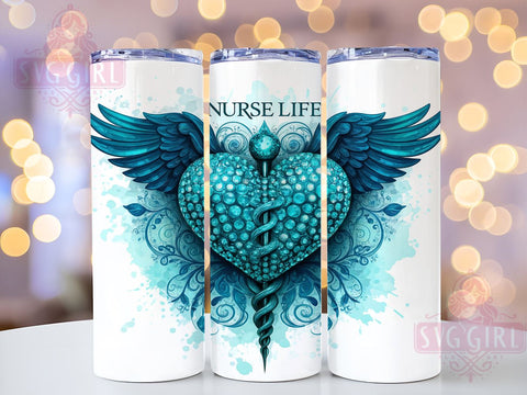 Nurse Healthcare 20oz Tumbler Wrap, Healthcare Gifts, 20oz Tumbler, Sublimation Wrap, Medical Profession, RN Gift, Nursing Decor Sublimation SvggirlplusArt 