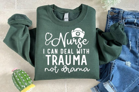 Nurse i can deal with trauma not drama SVG, Nurse SVG Design SVG Regulrcrative 