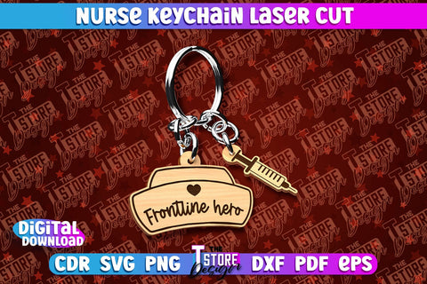 Nurse Keychain Laser Cut Design | Nurse Laser Cut | CNC File SVG The T Store Design 