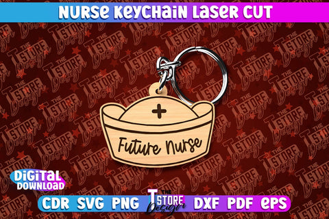 Nurse Keychain Laser Cut Design | Nurse Laser Cut | CNC File SVG The T Store Design 