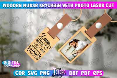 Nurse Keychain with Photo | Nursing Badge | Personalized Keychain | CNC File SVG The T Store Design 