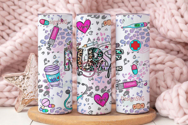 Nurse life 20 oz skinny tumbler png, tumbler wrap png, western 20 oz tumbler designs, Nursing png, Nurse png, tumbler png download Sublimation DesignSVG 