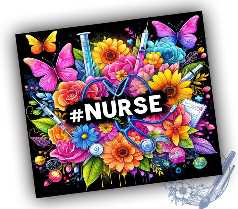 Nurse Life 20oz Skinny Tumbler, Nurse Tumbler Png, Straight & Tapered Tumbler Wrap, Instant Digital Download Sublimation ToriDesigns 