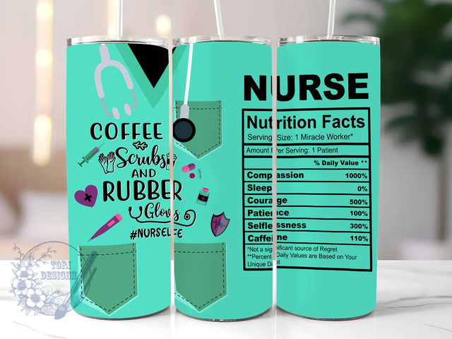 Nurse Life 20oz Skinny Tumbler, Nurse Tumbler Png, Straight & Tapered Tumbler Wrap, Instant Digital Download Sublimation ToriDesigns 