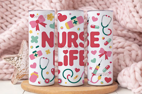 Nurse Life 20oz Tumbler Wrap Sublimation DesignSVG 