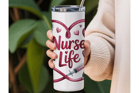 Nurse Life 20oz Tumbler Wrap Sublimation DesignSVG 