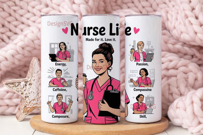 Nurse Life 20oz Tumbler Wrap Sublimation DesignSVG 