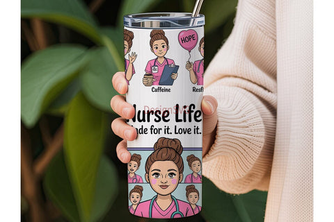Nurse Life 20oz Tumbler Wrap Sublimation DesignSVG 