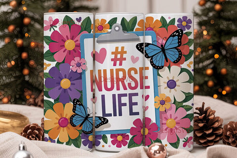 Nurse Life 20oz Tumbler Wrap Sublimation DesignSVG 