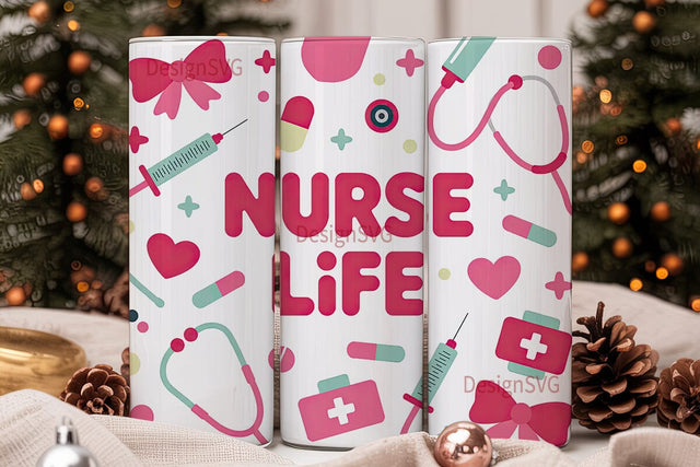 Nurse Life 20oz Tumbler Wrap Sublimation DesignSVG 