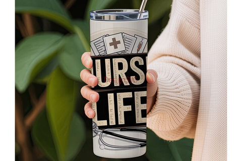 Nurse Life 20oz Tumbler Wrap Sublimation DesignSVG 