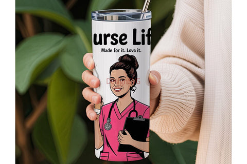 Nurse Life 20oz Tumbler Wrap Sublimation DesignSVG 