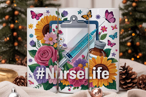 Nurse Life 20oz Tumbler Wrap Sublimation DesignSVG 