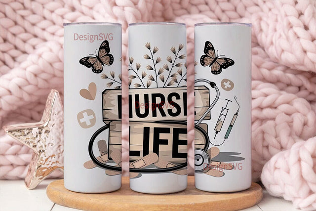 Nurse Life 20oz Tumbler Wrap Sublimation DesignSVG 