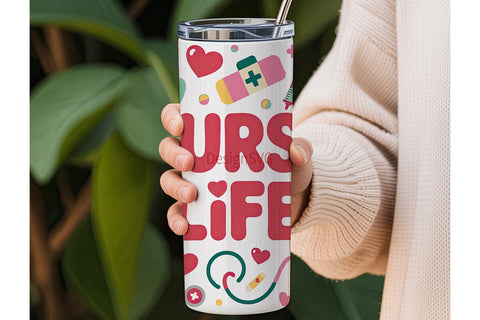 Nurse Life 20oz Tumbler Wrap Sublimation DesignSVG 