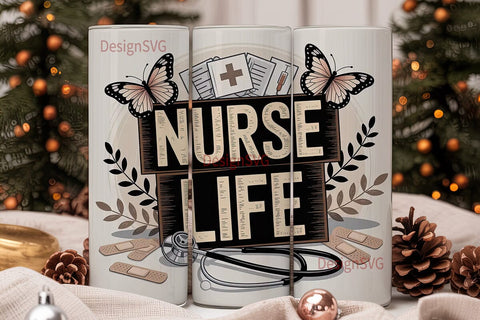 Nurse Life 20oz Tumbler Wrap Sublimation DesignSVG 