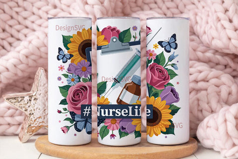Nurse Life 20oz Tumbler Wrap Sublimation DesignSVG 