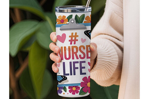 Nurse Life 20oz Tumbler Wrap Sublimation DesignSVG 