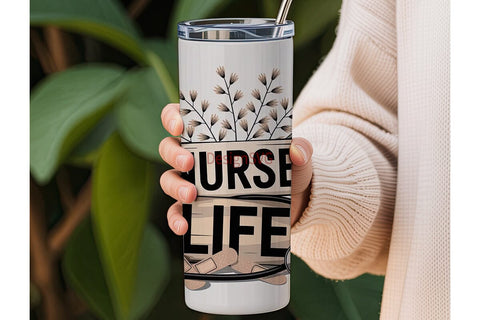 Nurse Life 20oz Tumbler Wrap Sublimation DesignSVG 
