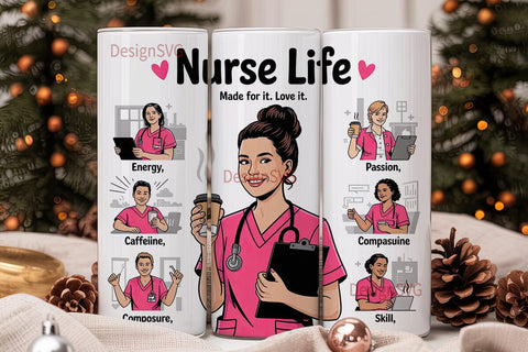 Nurse Life 20oz Tumbler Wrap Sublimation DesignSVG 