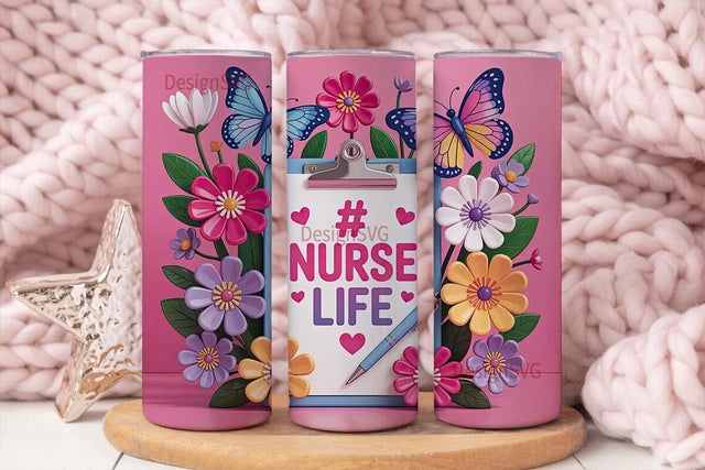 Nurse Life 20oz Tumbler Wrap Sublimation DesignSVG 