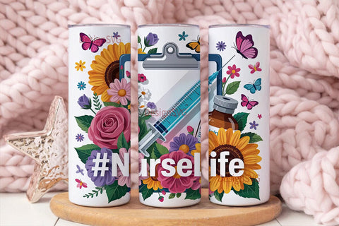 Nurse Life 20oz Tumbler Wrap Sublimation DesignSVG 
