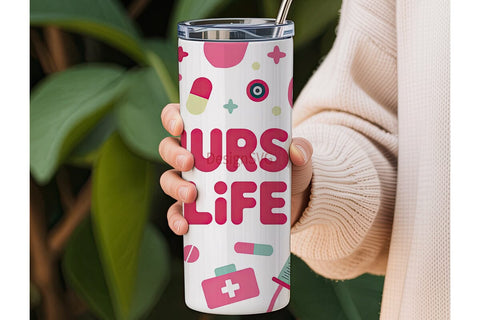 Nurse Life 20oz Tumbler Wrap Sublimation DesignSVG 