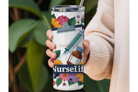 Nurse Life 20oz Tumbler Wrap Sublimation DesignSVG 