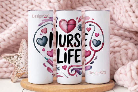 Nurse Life 20oz Tumbler Wrap Sublimation DesignSVG 