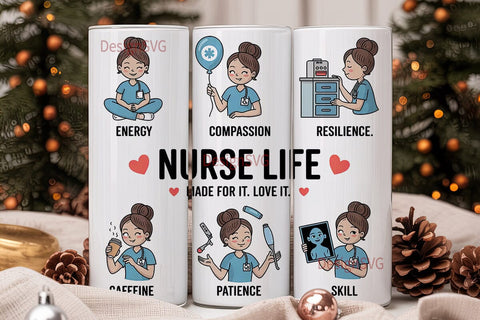 Nurse Life 20oz Tumbler Wrap Sublimation DesignSVG 