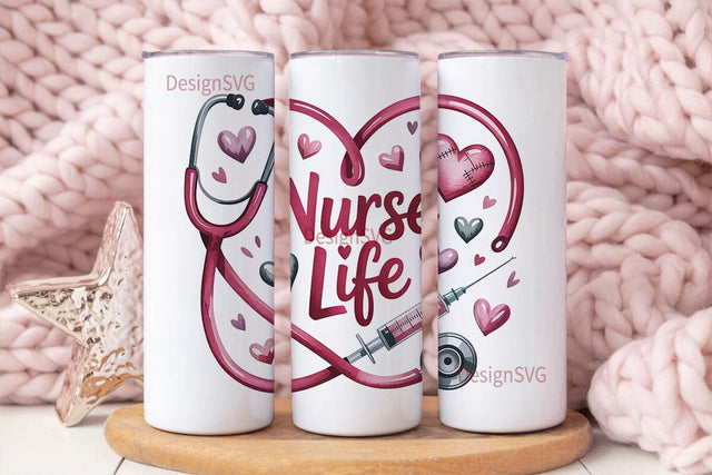 Nurse Life 20oz Tumbler Wrap Sublimation DesignSVG 