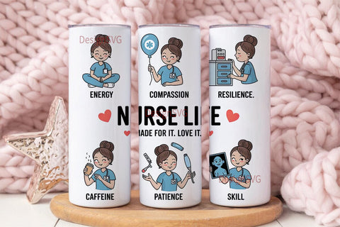 Nurse Life 20oz Tumbler Wrap Sublimation DesignSVG 