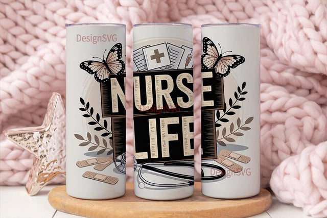 Nurse Life 20oz Tumbler Wrap Sublimation DesignSVG 