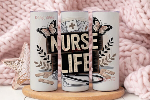 Nurse Life 20oz Tumbler Wrap Sublimation DesignSVG 