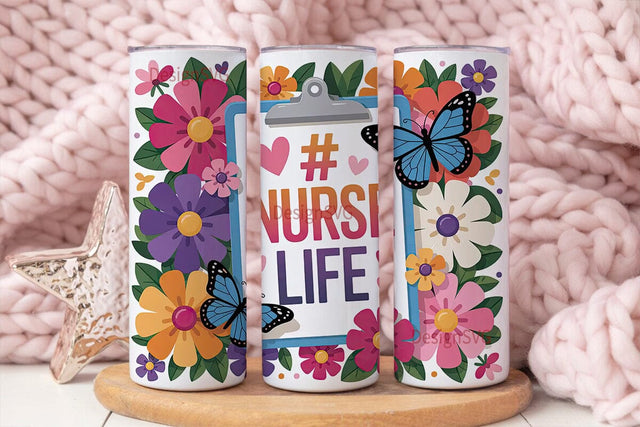 Nurse Life 20oz Tumbler Wrap Sublimation DesignSVG 