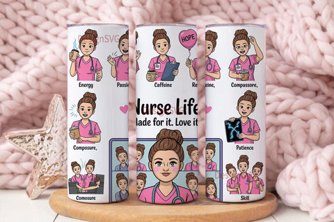 Nurse Life 20oz Tumbler Wrap Sublimation DesignSVG 