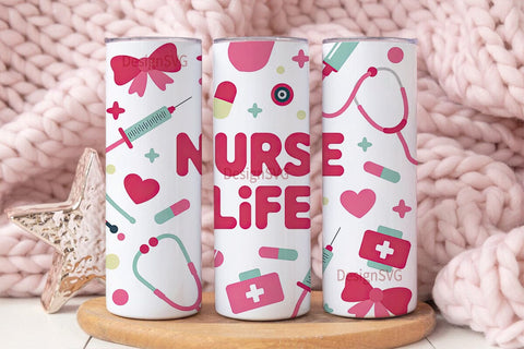 Nurse Life 20oz Tumbler Wrap Sublimation DesignSVG 