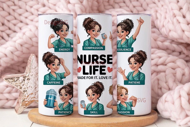 Nurse Life 20oz Tumbler Wrap Sublimation DesignSVG 