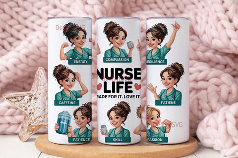 Nurse Life 20oz Tumbler Wrap Sublimation DesignSVG 