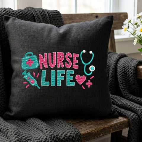 Nurse Life Embroidery Design – Stethoscope Syringe Medical Bag Nursing Machine Embroidery File Embroidery/Applique DESIGNS PatternFeed8 