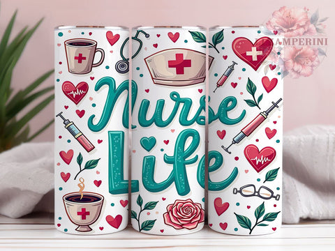 Nurse Life Medical Tumbler Wrap, Nurse Tumbler, Nurse Life Design, 20oz Wrap, Sublimation Design, Medical Drinkware, Healthcare Gift, Nurse Appreciation Cup Sublimation Li Zamperini 